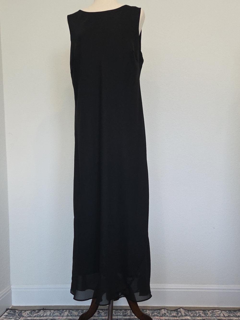 Vintage Elegant Classy Alyn Paige Long Black Sleeveless Dress Gown Party Chiffon